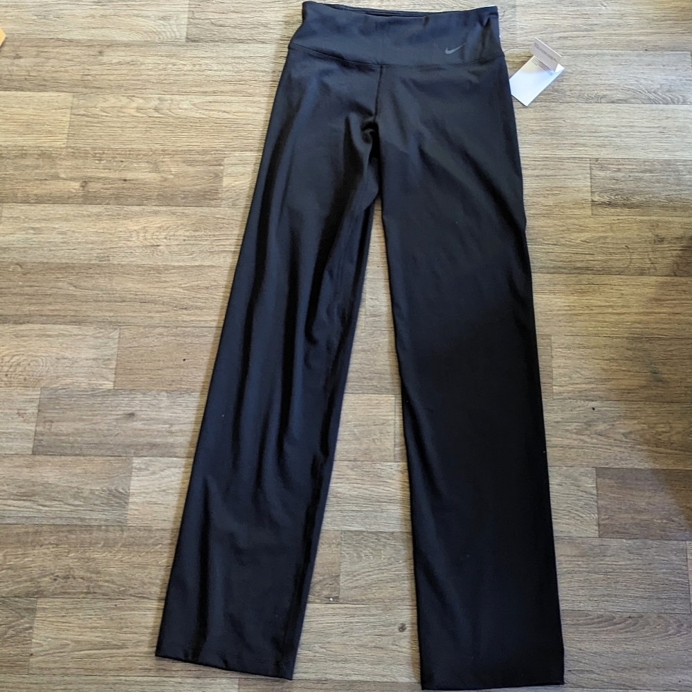 NWT Nike Full Length Training Pant Black Wide Leg Women Size Medium - Picture 3 of 8